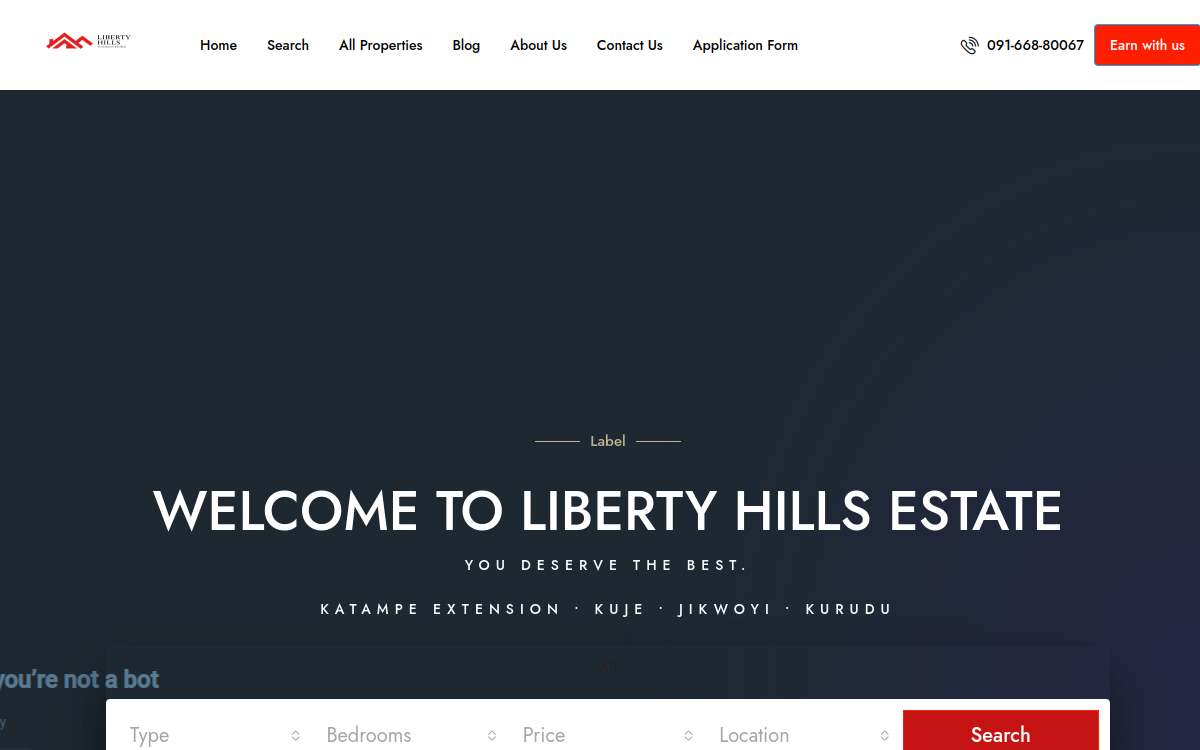 Liberty Hills Estate website project preview