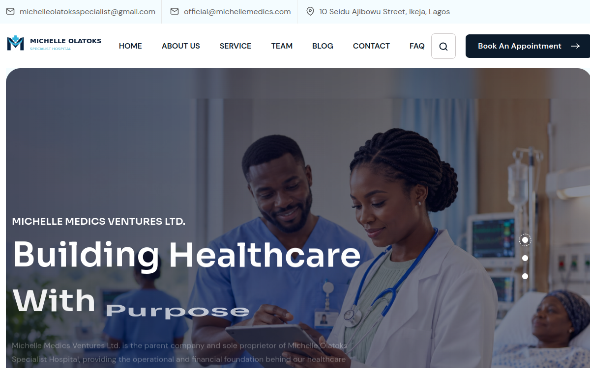 Michelle Medics website project preview